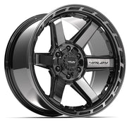 Set(4) 20x10 4P63 Gloss Black Brushed with Tinted Clear - 6x135 &amp; 6x139.7 -18ET