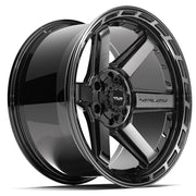 Set(4) 20x10 4P63 Gloss Black Brushed with Tinted Clear - 6x135 &amp; 6x139.7 -18ET