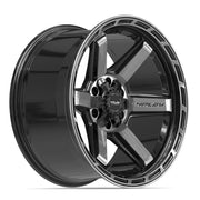 Set(4) 20x10 4P63 Gloss Black Brushed with Tinted Clear - 6x135 &amp; 6x139.7 -18ET