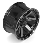 Set(4) 20x10 4P63 Gloss Black Brushed with Tinted Clear - 6x135 &amp; 6x139.7 -18ET