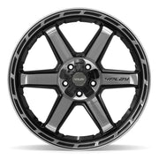 Set(5) 22x10 4P63 Gloss Black Brushed with Tinted Clear - 5x127 &amp; 5x139.7 -18ET with 285/45r22 Goodyear Eagle Touring Tires &amp; TPMS