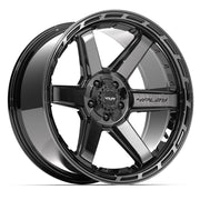 Set(4) 22x10 4P63 Gloss Black Brushed with Tinted Clear - 5x127 &amp; 5x139.7 -18ET with 285/45r22 Sailun TerraMax RT Tires
