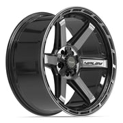 Set(4) 22x10 4P63 Gloss Black Brushed with Tinted Clear - 5x127 &amp; 5x139.7 -18ET with 285/45r22 Bridgestone Dueler Alenza HL Tires