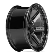 Set(4) 22x10 4P63 Gloss Black Brushed with Tinted Clear - 5x127 &amp; 5x139.7 -18ET