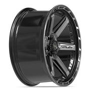 Set(4) 22x10 4P63 Gloss Black Brushed with Tinted Clear - 5x127 &amp; 5x139.7 -18ET