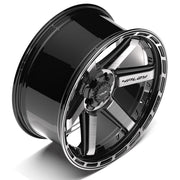 22x10 4P63 Gloss Black Brushed with Tinted Clear - 5x127 + 5x139.7 -18ET