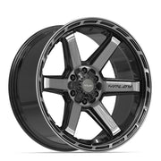 Set(4) 22x10 4P63 Gloss Black Brushed with Tinted Clear - 6x135 &amp; 6x139.7 -18ET with 285/45r22 Goodyear Eagle Touring Tires &amp; TPMS