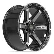 Set(4) 22x10 4P63 Gloss Black Brushed with Tinted Clear - 6x135 &amp; 6x139.7 -18ET with 285/45r22 Bridgestone Dueler Alenza HL Tires
