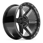 Set(4) 22x10 4P63 Gloss Black Brushed with Tinted Clear - 6x135 &amp; 6x139.7 -18ET with 285/45r22 Sailun TerraMax RT Tires