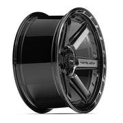 Set(4) 22x10 4P63 Gloss Black Brushed with Tinted Clear - 6x135 &amp; 6x139.7 -18ET