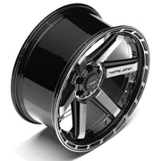 Set(4) 22x10 4P63 Gloss Black Brushed with Tinted Clear - 6x135 &amp; 6x139.7 -18ET