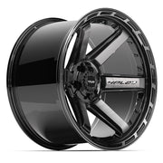 22x12 4P63 Gloss Black Brushed with Tinted Clear - 5x127 + 5x139.7 -44ET
