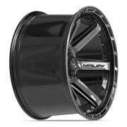 Set(4) 22x12 4P63 Gloss Black Brushed with Tinted Clear - 5x127 &amp; 5x139.7 -44ET
