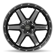 Set(4) 22x12 4P63 Gloss Black Brushed with Tinted Clear - 6x135 &amp; 6x139.7 -44ET