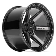 Set(4) 22x12 4P63 Gloss Black Brushed with Tinted Clear - 6x135 &amp; 6x139.7 -44ET