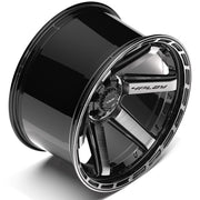 Set(4) 22x12 4P63 Gloss Black Brushed with Tinted Clear - 6x135 &amp; 6x139.7 -44ET