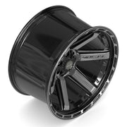Set(4) 22x12 4P63 Gloss Black Brushed with Tinted Clear - 6x135 &amp; 6x139.7 -44ET