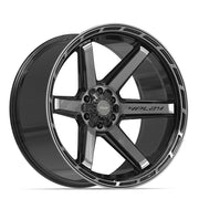 24x12 4P63 Gloss Black Brushed with Tinted Clear - 6x135 + 6x139.7 -44ET