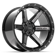24x12 4P63 Gloss Black Brushed with Tinted Clear - 6x135 + 6x139.7 -44ET