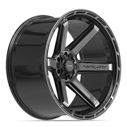 24x12 4P63 Gloss Black Brushed with Tinted Clear - 6x135 + 6x139.7 -44ET