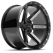 24x12 4P63 Gloss Black Brushed with Tinted Clear - 6x135 + 6x139.7 -44ET