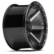 24x12 4P63 Gloss Black Brushed with Tinted Clear - 6x135 + 6x139.7 -44ET