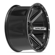 24x12 4P63 Gloss Black Brushed with Tinted Clear - 6x135 + 6x139.7 -44ET