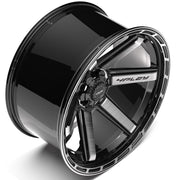 Set(4) 24x12 4P63 Gloss Black Brushed with Tinted Clear - 6x135 &amp; 6x139.7 -44ET