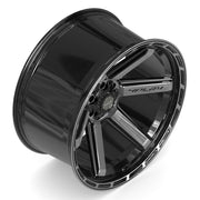 24x12 4P63 Gloss Black Brushed with Tinted Clear - 6x135 + 6x139.7 -44ET