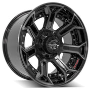 4P70 4PLAY Wheel RAM-Dodge-Jeep-GM-Ford 20x10 Black Off-Road Rim -24 ET w/Bridgestone Dueler Tires and TPMS