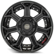 Set(4) 22x10 4P70F Gloss Black Brushed with Tinted Clear - 5x127 &amp; 5x139.7 -24ET with 285/45r22 Sailun TerraMax RT Tires