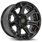 Set(5) 22x10 4P70 Gloss Black Brushed with Tinted Clear - 5x127 &amp; 5x139.7 -24ET with 285/45r22 Goodyear Eagle Touring Tires &amp; TPMS