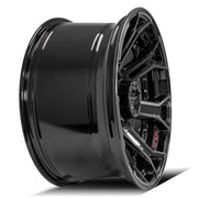Set(4) 20x10 4P70 Gloss Black Brushed with Tinted Clear - 6x135 &amp; 6x139.7 -18ET