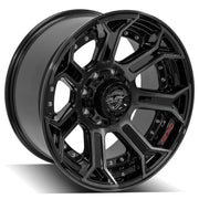 Set(4) 20x10 4P70 Gloss Black Brushed with Tinted Clear - 8x180 -24ET
