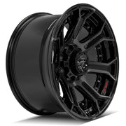 Set(4) 20x10 4P70 Gloss Black Brushed with Tinted Clear - 8x165.1 -24ET