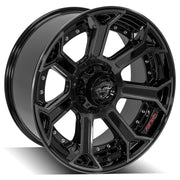Set(4) 22x10 4P70 Gloss Black Brushed with Tinted Clear - 5x127 &amp; 5x139.7 -24ET
