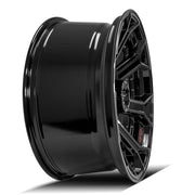 Set(4) 22x10 4P70 Gloss Black Brushed with Tinted Clear - 5x127 &amp; 5x139.7 -24ET