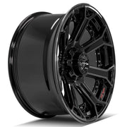 Set(4) 22x10 4P70 Gloss Black Brushed with Tinted Clear - 6x135 &amp; 6x139.7 -18ET