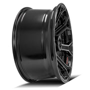 Set(4) 22x10 4P70 Gloss Black Brushed with Tinted Clear - 8x170 -24ET
