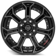 22x10 4P70 Gloss Black Brushed with Tinted Clear - 8x180 -24ET