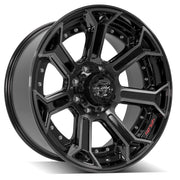 22x10 4P70 Gloss Black Brushed with Tinted Clear - 8x165.1 -24ET