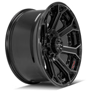 Set(4) 22x10 4P70 Gloss Black Brushed with Tinted Clear - 8x165.1 -24ET