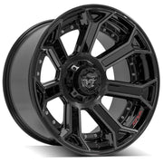 22x12 4P70 Gloss Black Brushed with Tinted Clear - 5x127 + 5x139.7 -44ET
