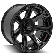 22x12 4P70 Gloss Black Brushed with Tinted Clear - 6x135 + 6x139.7 -44ET
