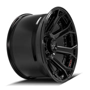 22x12 4P70 Gloss Black Brushed with Tinted Clear - 6x135 + 6x139.7 -44ET