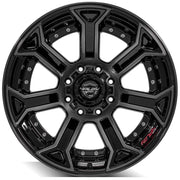 22x12 4P70 Gloss Black Brushed with Tinted Clear - 8x170 -44ET
