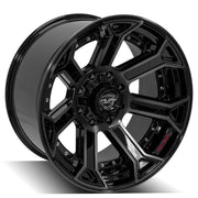 Set(4) 22x12 4P70 Gloss Black Brushed with Tinted Clear - 8x170 -44ET