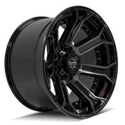 Set(4) 22x12 4P70 Gloss Black Brushed with Tinted Clear - 8x170 -44ET