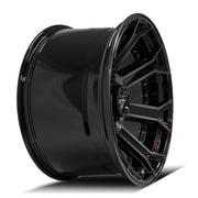 Set(4) 22x12 4P70 Gloss Black Brushed with Tinted Clear - 8x180 -44ET