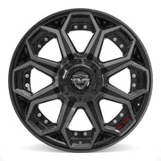 Set(4) 20x9 4P80R Gloss Black Brushed with Tinted Clear - 5x127 &amp; 5x139.7 +0ET with 275/55r20 Sailun TerraMax AT2 Tires &amp; TPMS
